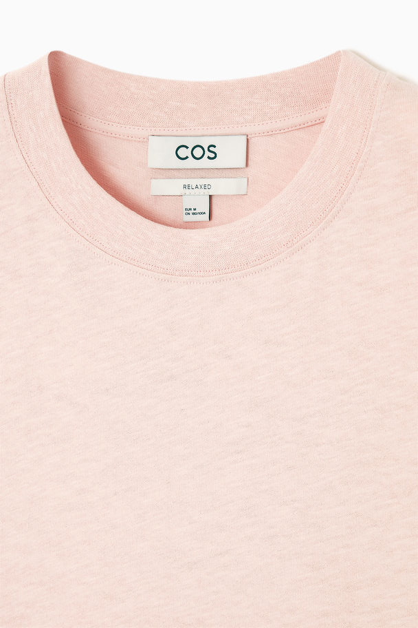 COS Short-sleeve Cotton-blend T-shirt Pink