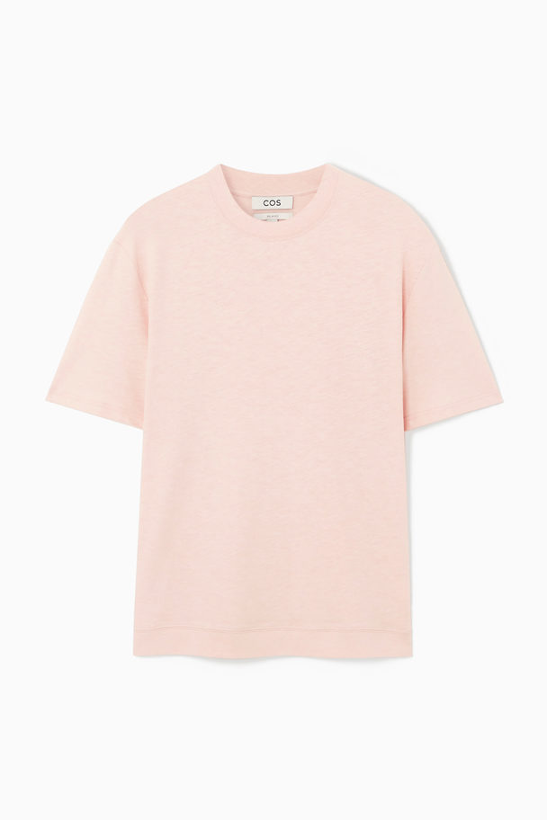 COS Kortärmad T-shirt I Bomullsblandning Rosa