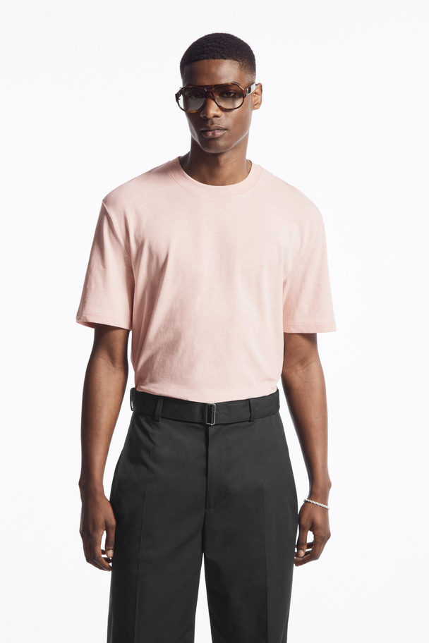 COS Short-sleeve Cotton-blend T-shirt Pink