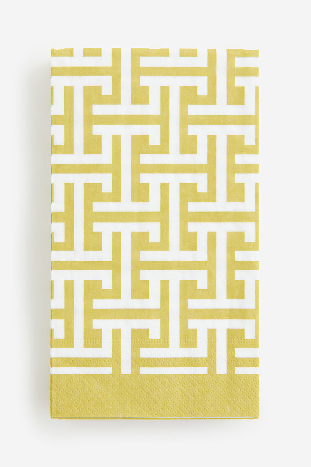H&M HOME 15-pack Paper Napkins Yellow/patterned