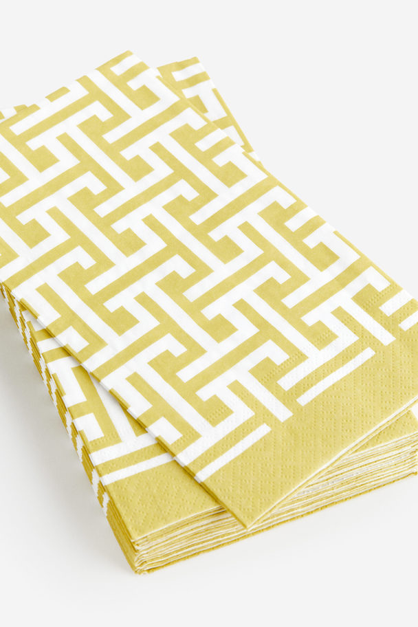 H&M HOME 15-pack Papirservietter Gul/mønstret