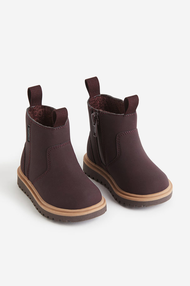 H&M Waterproof Chelsea Boots Dark Maroon