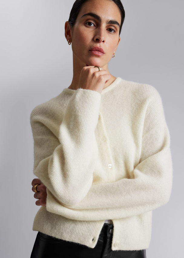 & Other Stories Knitted Cardigan Ivory