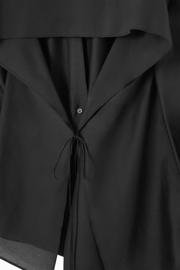 COS Draped Open-back Blazer Black