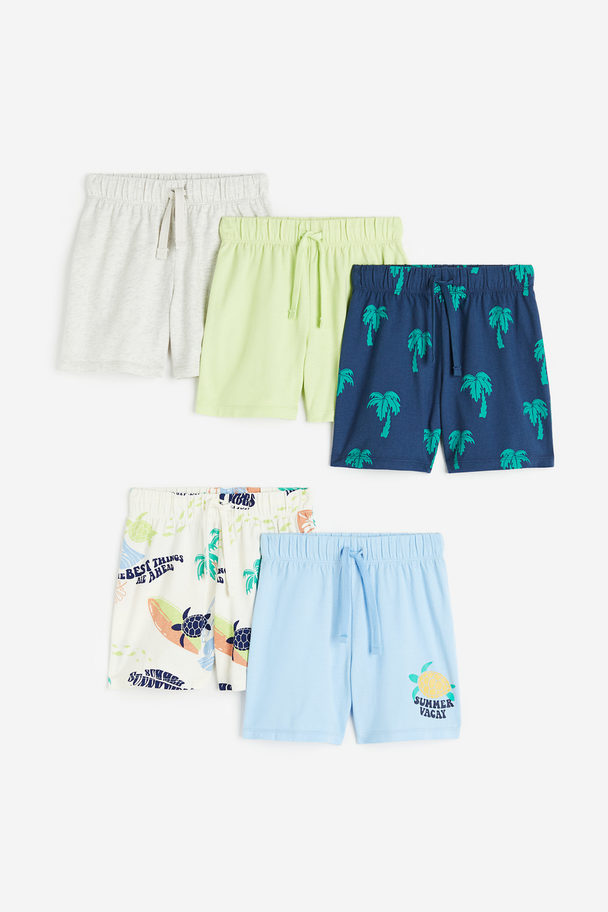 H&M Set Van 5 Pull-on Shorts Blauw/summer Vacay