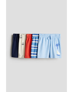 5-pack Pull-on Shorts Light Blue/red