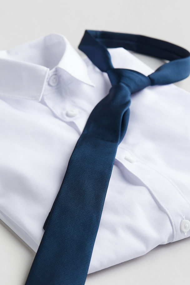 H&M Hemd mit Krawatte/Fliege Weiß/Krawatte