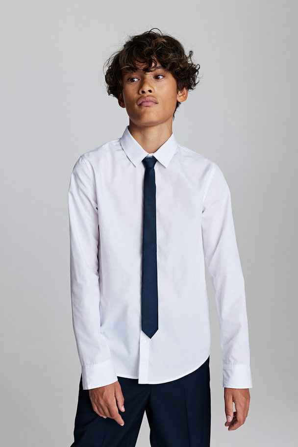 H&M Overhemd Met Vlinder-/stropdas Wit/stropdas