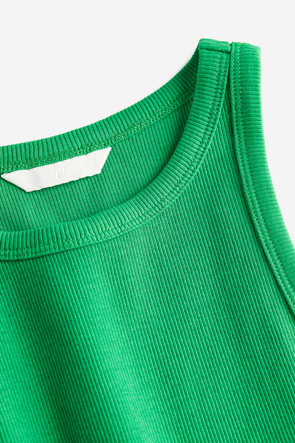 H&M Cropped Vest Top Green