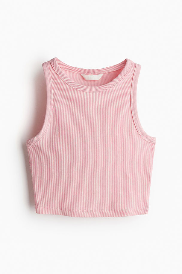 H&M Cropped Tanktop Lichtroze