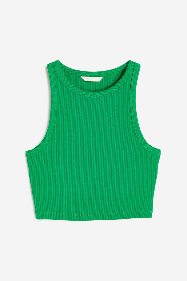 H&M Cropped Vest Top Green