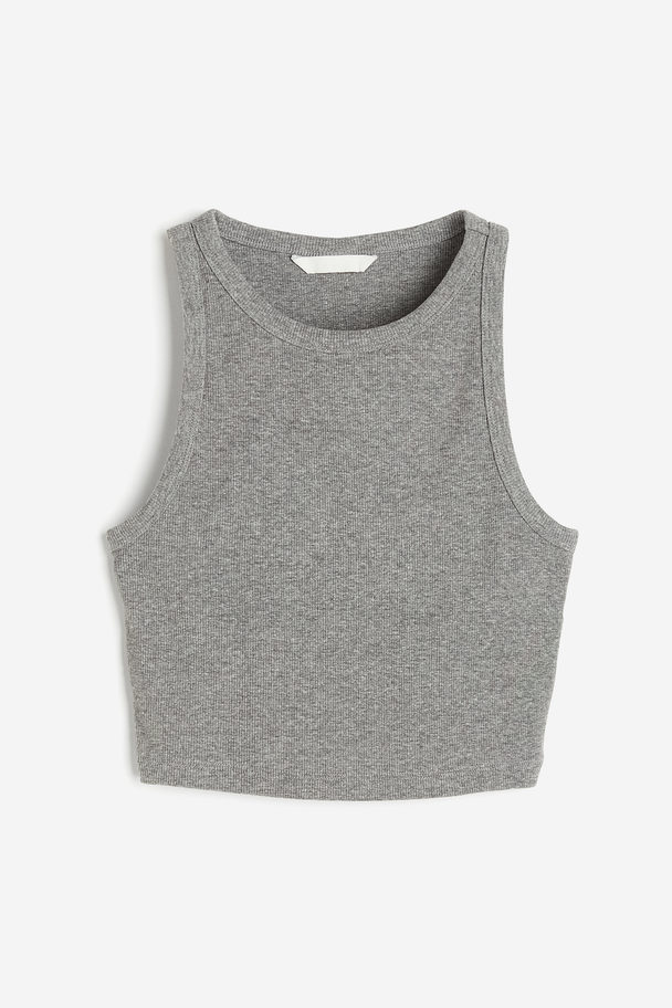 H&M Cropped Tanktop Graumeliert