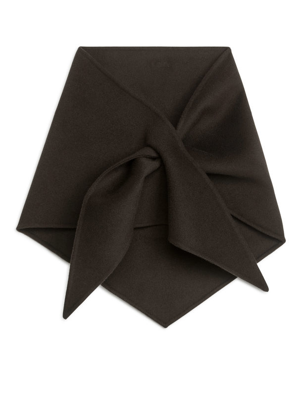 ARKET Triangle Wool Scarf Dark Brown