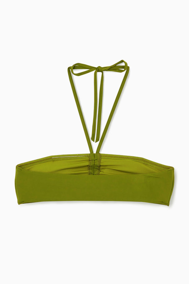 COS Halterneck Bandeau Bikini Top Green