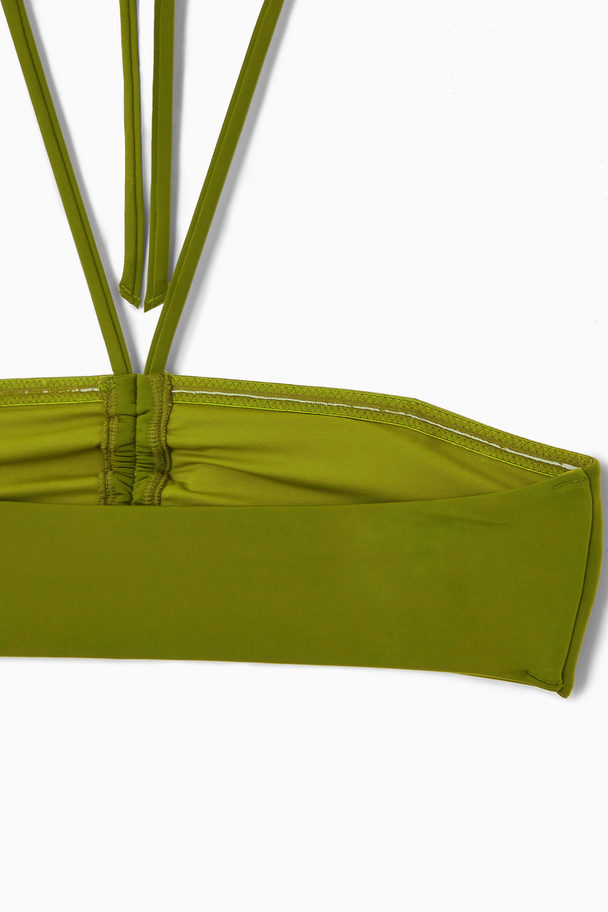 COS Halterneck Bandeau Bikini Top Green