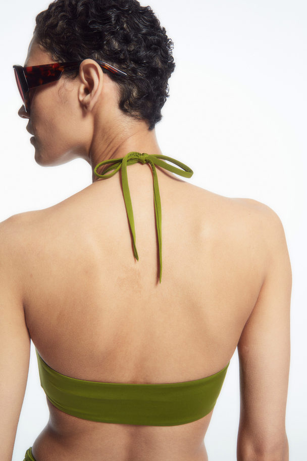 COS BANDEAU-BIKINIOBERTEIL MIT NECKHOLDER GRÜN