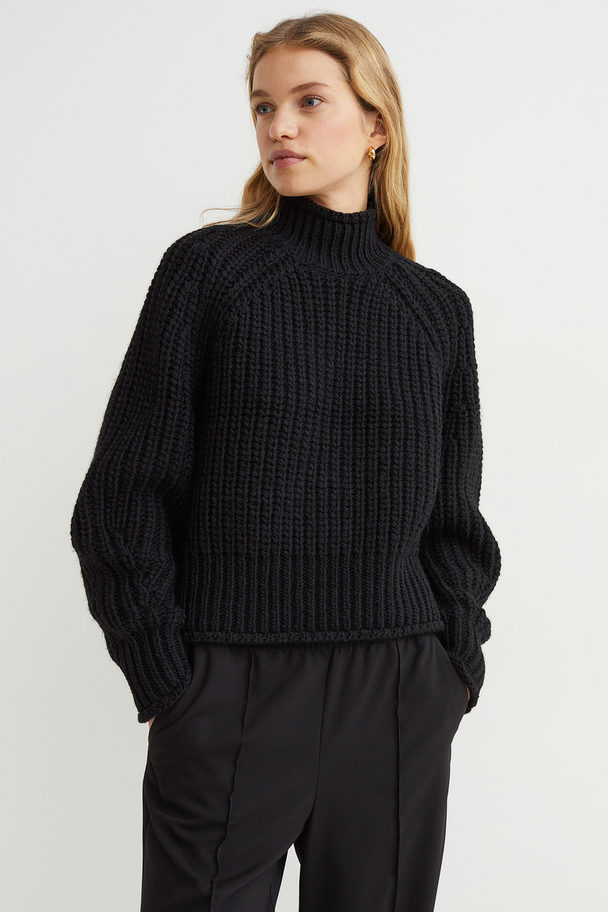 H&M Knitted Jumper Black