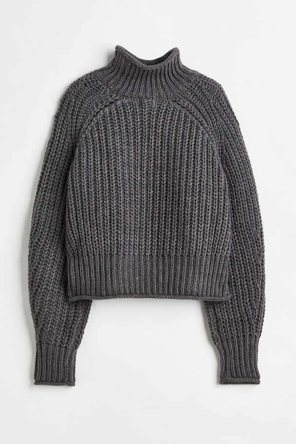 H&M Knitted Jumper Dark Grey