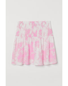 Smocksyet Nederdel Rosa/batikfarvet