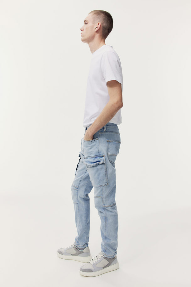 H&M Slim Cargo Jeans Light Denim Blue