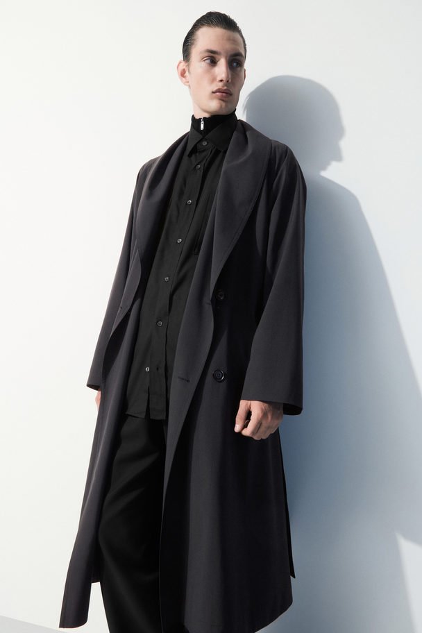 COS The Technical Wool-blend Trench Coat Dark Green