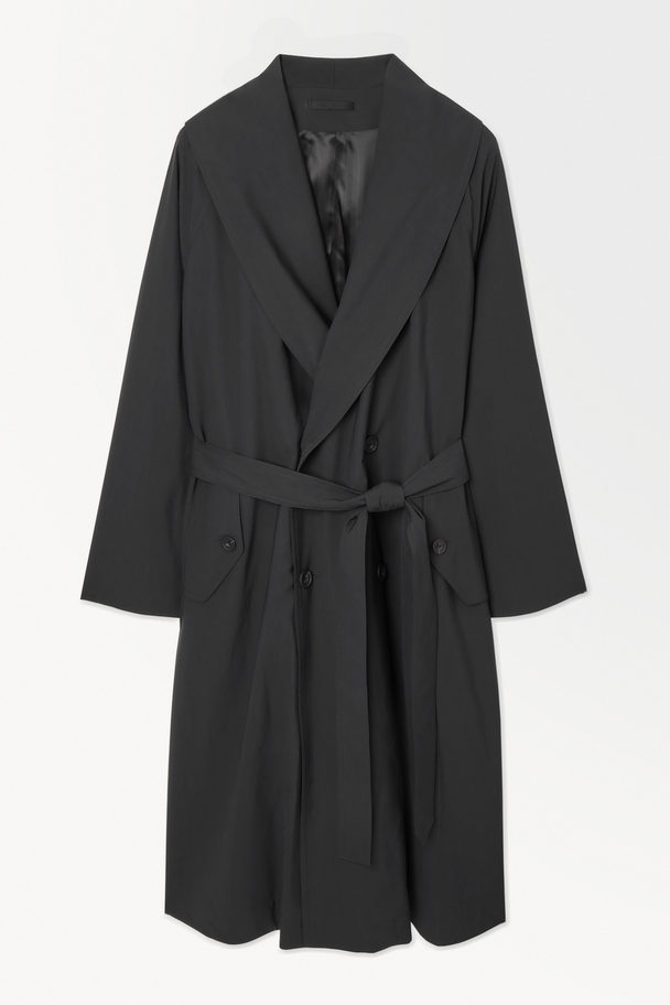 COS The Technical Wool-blend Trench Coat Dark Green