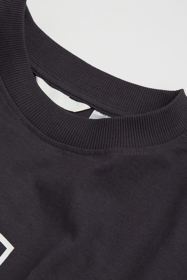 H&M H&m+ Printed T-shirt Dark Grey/ucla