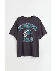 H&m+ T-shirt Med Tryk Mørkegrå/philadelphia Eagles