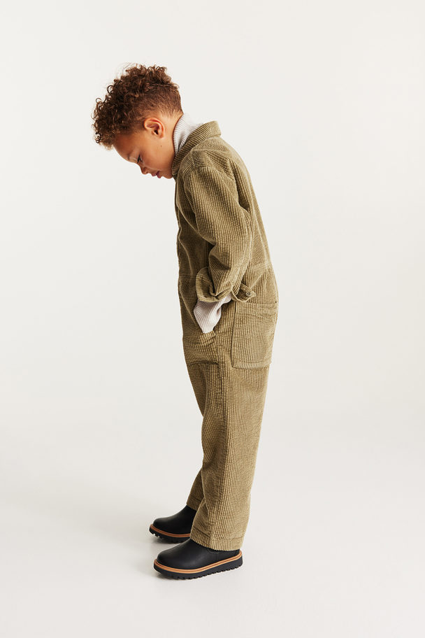 H&M Corduroy All-in-one Suit Khaki Green