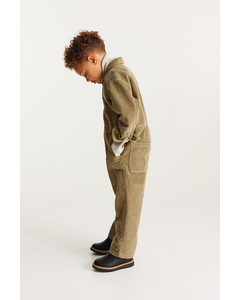 Corduroy All-in-one Suit Khaki Green