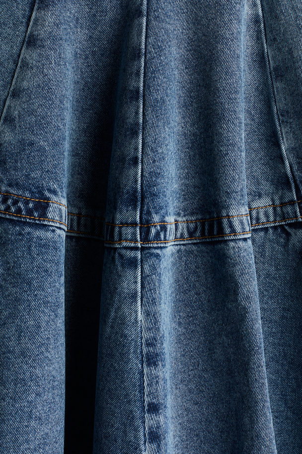 H&M Tellerrock aus Denim Denimblau