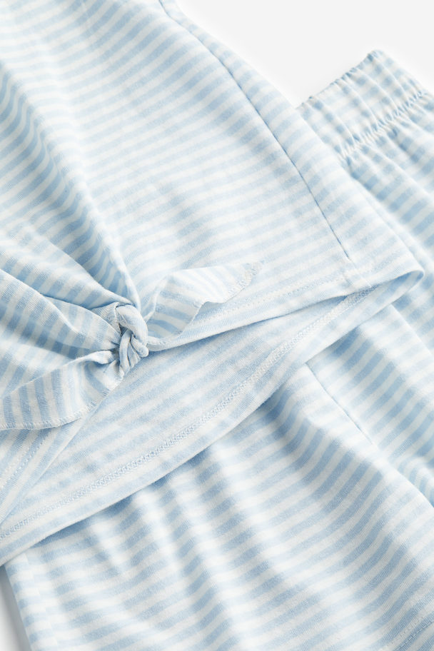 H&M 2-piece Cotton Set Light Blue/striped