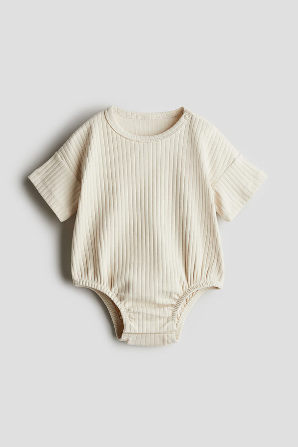 H&M Oversized Terry Romper Suit Light Beige