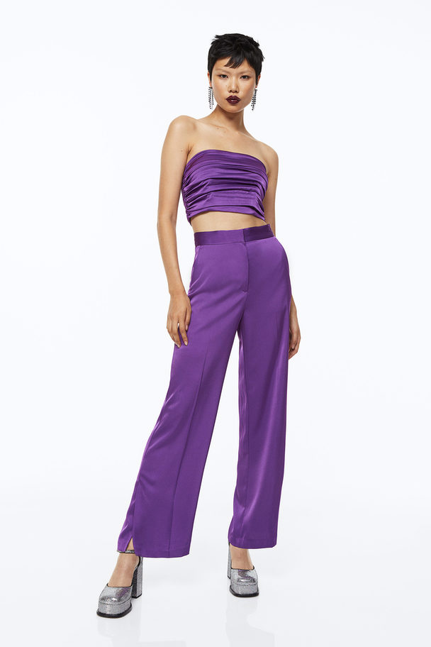 H&M Satin Trousers Purple
