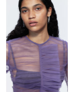 Frilled Tulle Top Dark Mauve