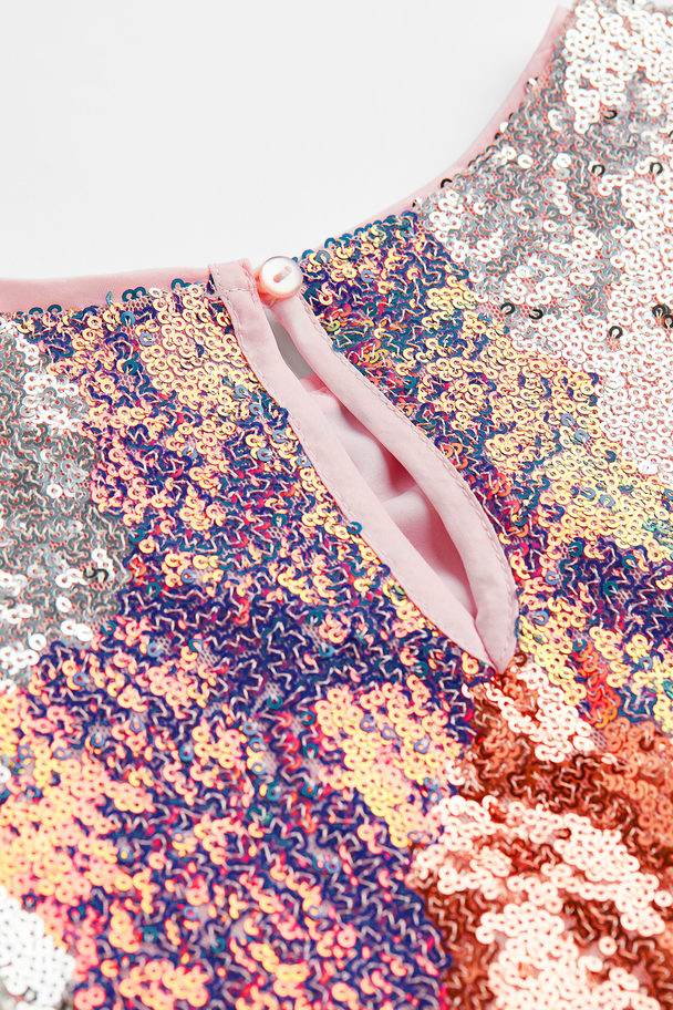 H&M Bluse mit Pailletten Roségoldfarben