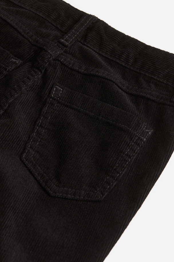 H&M Slim Fit Corduroy Trousers Black