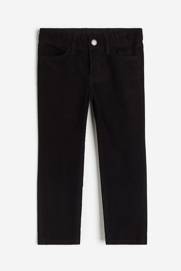 H&M Slim Fit Corduroy Trousers Black