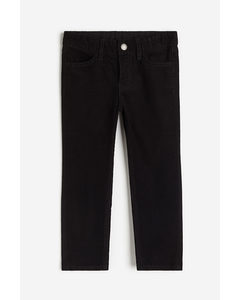 Slim Fit Corduroy Trousers Black