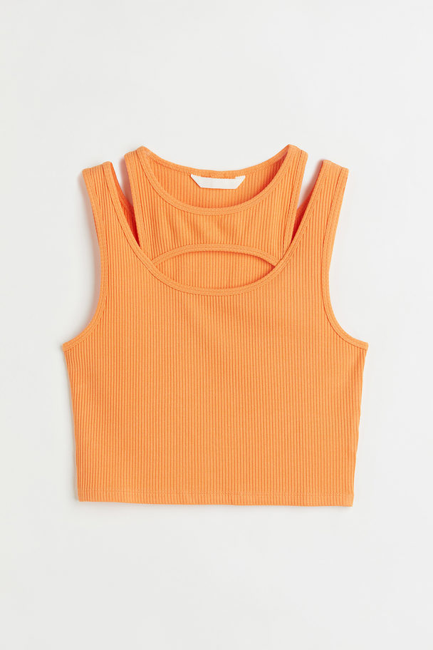 H&M Double-layered Cropped Top Orange