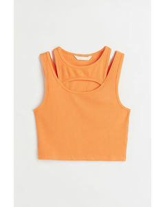 Double-layered Cropped Top Orange