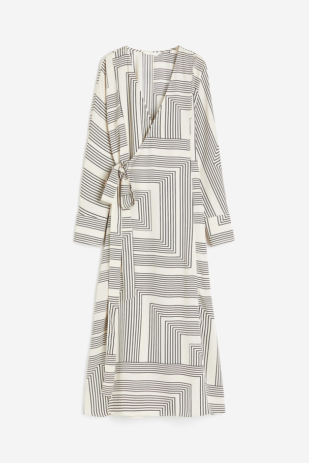 H&M Wrap Dress Cream/patterned