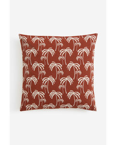 Mønstret Pudebetræk Rustbrun/palmer