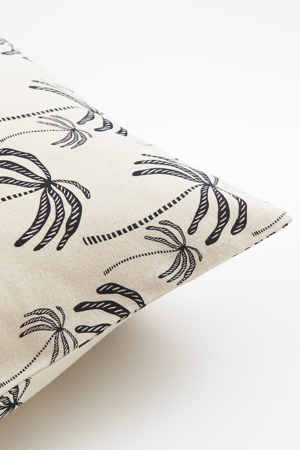 H&M HOME Patterned Cushion Cover Light Beige/palm Trees