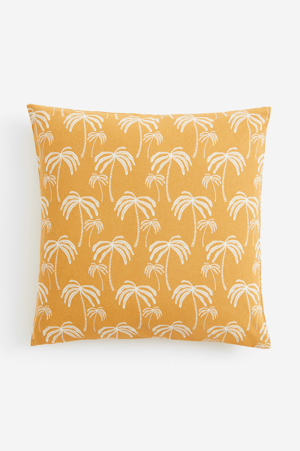 H&M HOME Patterned Cushion Cover Dark Yellow/palm Trees