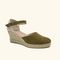 Amorgos Jute Leather And Textile Khaki Sandals