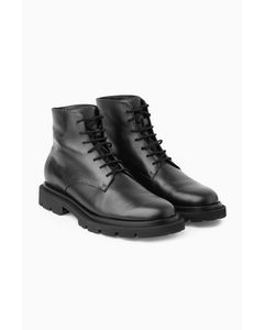 Lace-up Leather Boots Black