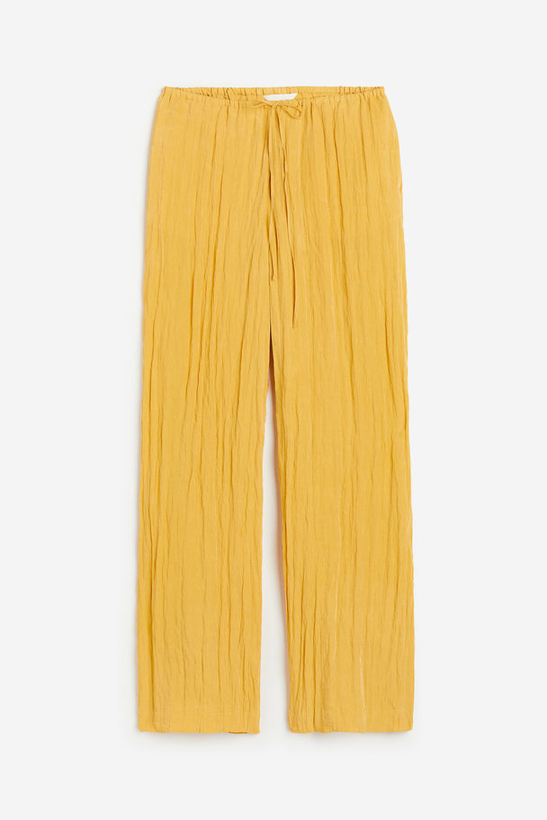 H&M Wide Pull-on Trousers Yellow