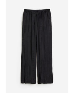 Wide Pull-on Trousers Black