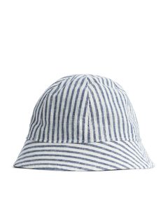 Linen Blend Sun Hat Blue/white Stripe